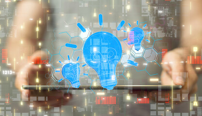 Neural network 3D illustration. Big data and cybersecurity
