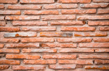 red brick block wall texture old background with copy space