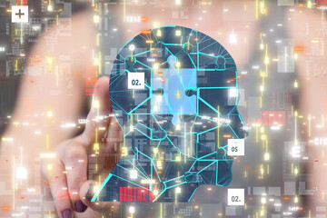 digital medical futuristic interface 3D rendering