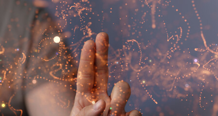 Global world network and telecommunication on earth cryptocurrency and blockchain and IoT