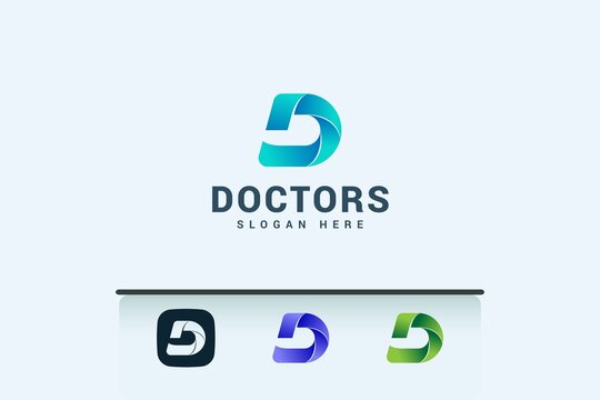 Letter D modern gradient color logo
