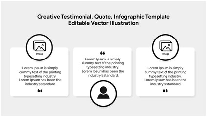 Creative Testimonial, Quote , Infographic Template Editable Vector Illustration
