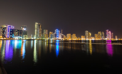 Fototapeta premium Night view of Sharjah