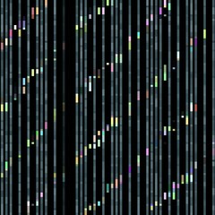 Abstract illustration featuring multi-colored vertical lines on a black background