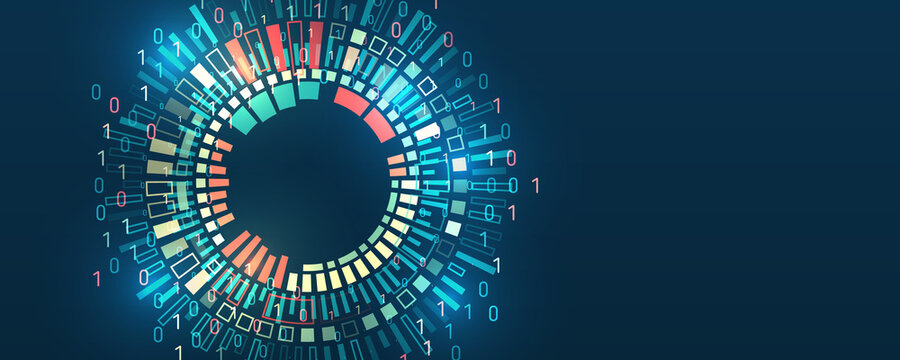 Data sorting process. Big data stream futuristic infographics. File structuring, machine learning. Big data visualization. A dynamic array of information.