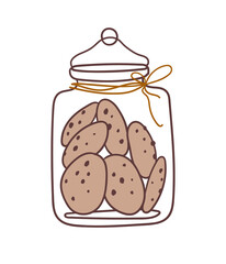 A jar of cookies. Vector illustration in a flat style
