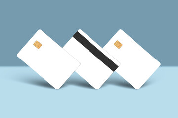 Three Credit Card Front View with Background