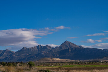 view of Zaghouan mountain in north Tunisia  -Zaghouan governorate - Tunisia 