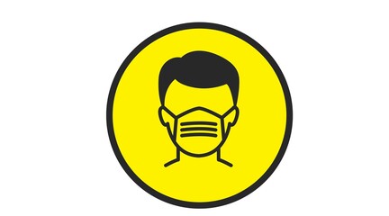 Face Mask Sign or Icon. Vector isolated flat editable illustration
