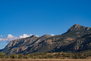 view of Zaghouan mountain in north Tunisia  -Zaghouan governorate - Tunisia 