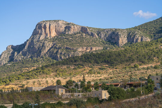 view of Zaghouan mountain in north Tunisia  -Zaghouan governorate - Tunisia 