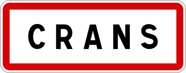 Panneau entrée ville agglomération Crans / Town entrance sign Crans