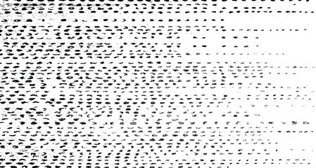 Small uneven spots and particles of debris. Abstract vector texture. Distressed uneven background. Grunge texture overlay with fine grains isolated on white background. Vector illustration. EPS10.