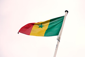 The flag of Senegal. Shot of the Senegalese flag blowing in the wind.