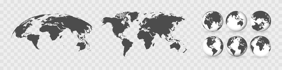 Fototapeta na wymiar Planet Earth. The Earth, World Map on white background. Map marker. Pointer symbol, pin line. Location sign. Navigation map, GPS, direction, place, compass concept. Vector illustration. EPS 10