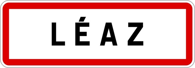 Panneau entrée ville agglomération Léaz / Town entrance sign Léaz