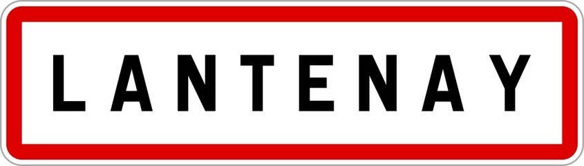 Fototapeta premium Panneau entrée ville agglomération Lantenay / Town entrance sign Lantenay