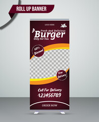 Food Roll-Up Banner Template Design For Your Company 