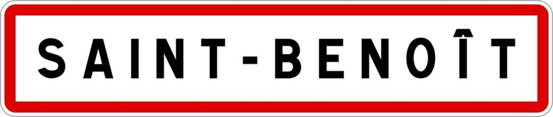 Panneau entrée ville agglomération Saint-Benoît / Town entrance sign Saint-Benoît
