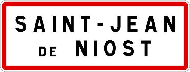 Panneau entrée ville agglomération Saint-Jean-de-Niost / Town entrance sign Saint-Jean-de-Niost