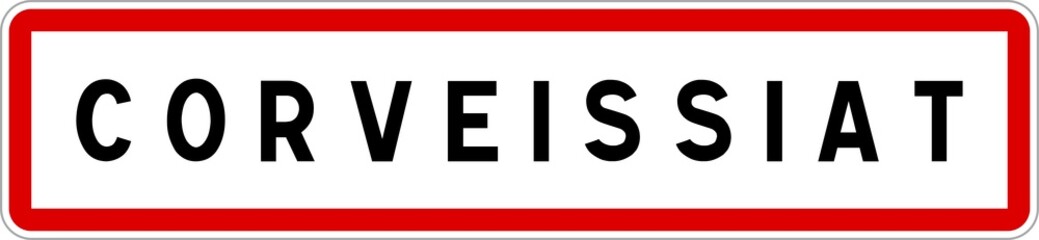 Panneau entrée ville agglomération Corveissiat / Town entrance sign Corveissiat