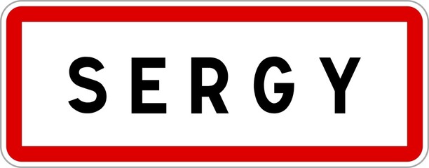 Panneau entrée ville agglomération Sergy / Town entrance sign Sergy