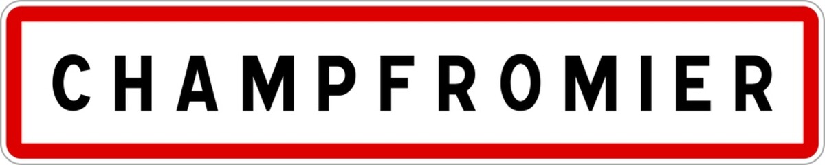 Panneau entrée ville agglomération Champfromier / Town entrance sign Champfromier