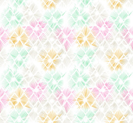 seamless floral pattern grid colored print