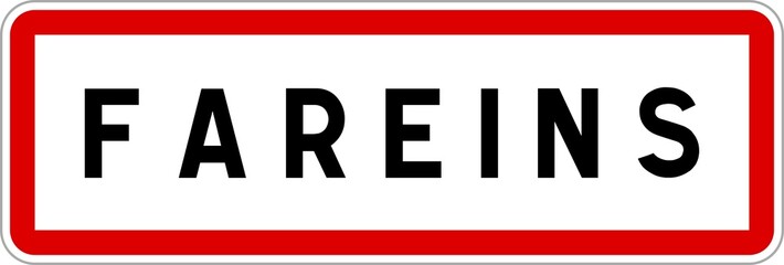 Panneau entrée ville agglomération Fareins / Town entrance sign Fareins