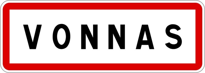 Panneau entrée ville agglomération Vonnas / Town entrance sign Vonnas