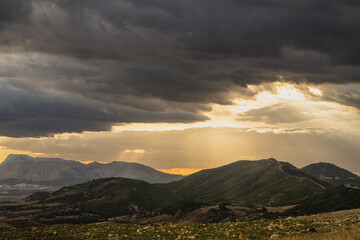 view of Zaghouan mountain in north Tunisia  -Zaghouan governorate - Tunisia 