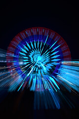 attraction ferris wheel in Kyiv in lights