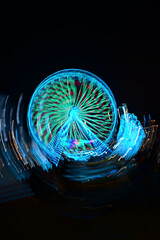 attraction ferris wheel in Kyiv in lights