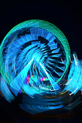 attraction ferris wheel in Kyiv in lights