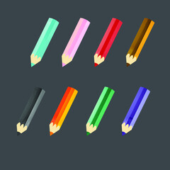 vector illustration, colored pencils with watercolor effect