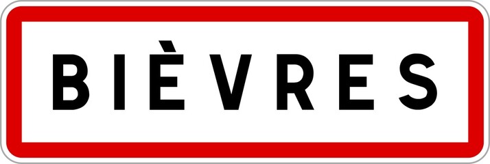 Panneau entrée ville agglomération Bièvres / Town entrance sign Bièvres