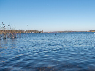 Obraz premium lakes, clouds and blue sky, backgrounds