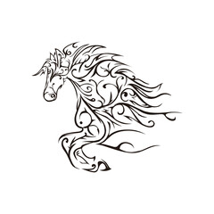 horse tribal tattoo design