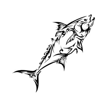 recommend clip art: hand drawn silhouette tribal tuna fish