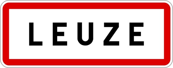Panneau entrée ville agglomération Leuze / Town entrance sign Leuze