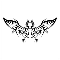 cute bat wings tribal art 