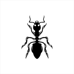 ant tribal hand drawn black and white