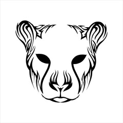 cheetah tribal tattoo black and white design