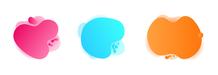 Trendy liquid abstract geometric bubble on white background for seasonal offer, promotion, advertising. Modern style shape