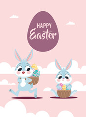 happy easter lettering card