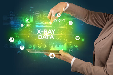 Close-up of a touchscreen with medical inscription