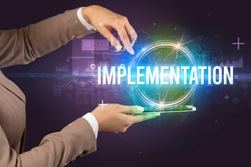 Close-up of a touchscreen, new tech concept