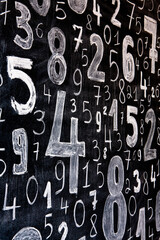 Background of numbers. from zero to nine. Numbers texture. Finance data concept. Mathematic. Seamless pattern with numbers. financial crisis concept. Business success.