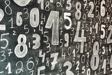 Background of numbers. from zero to nine. Numbers texture. Finance data concept. Mathematic. Seamless pattern with numbers. financial crisis concept. Business success.