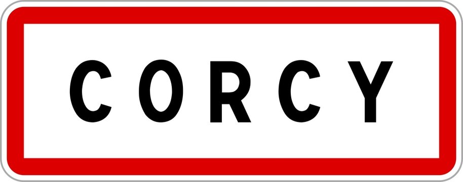 Panneau entrée ville agglomération Corcy / Town entrance sign Corcy